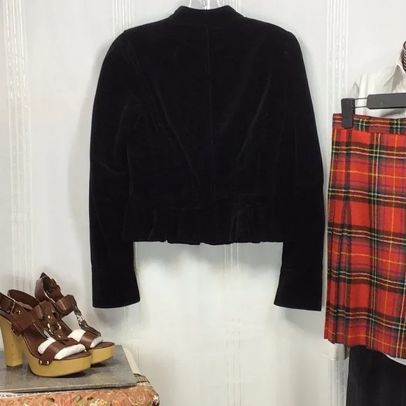 VTG American Rag Black Cotton Velveteen Cropped Lined Jacket - Picture 15 of 16